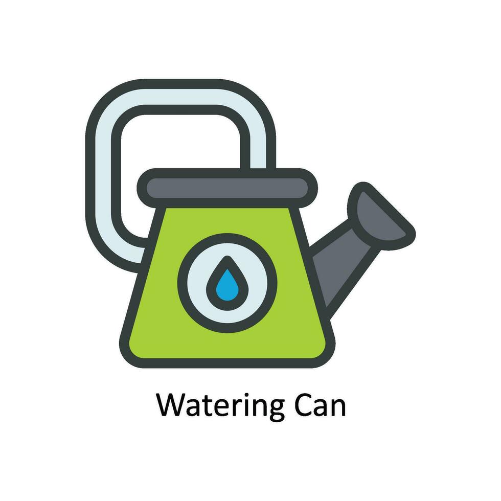 vattning kan vektor fylla översikt ikon design illustration. natur och ekologi symbol på vit bakgrund eps 10 fil