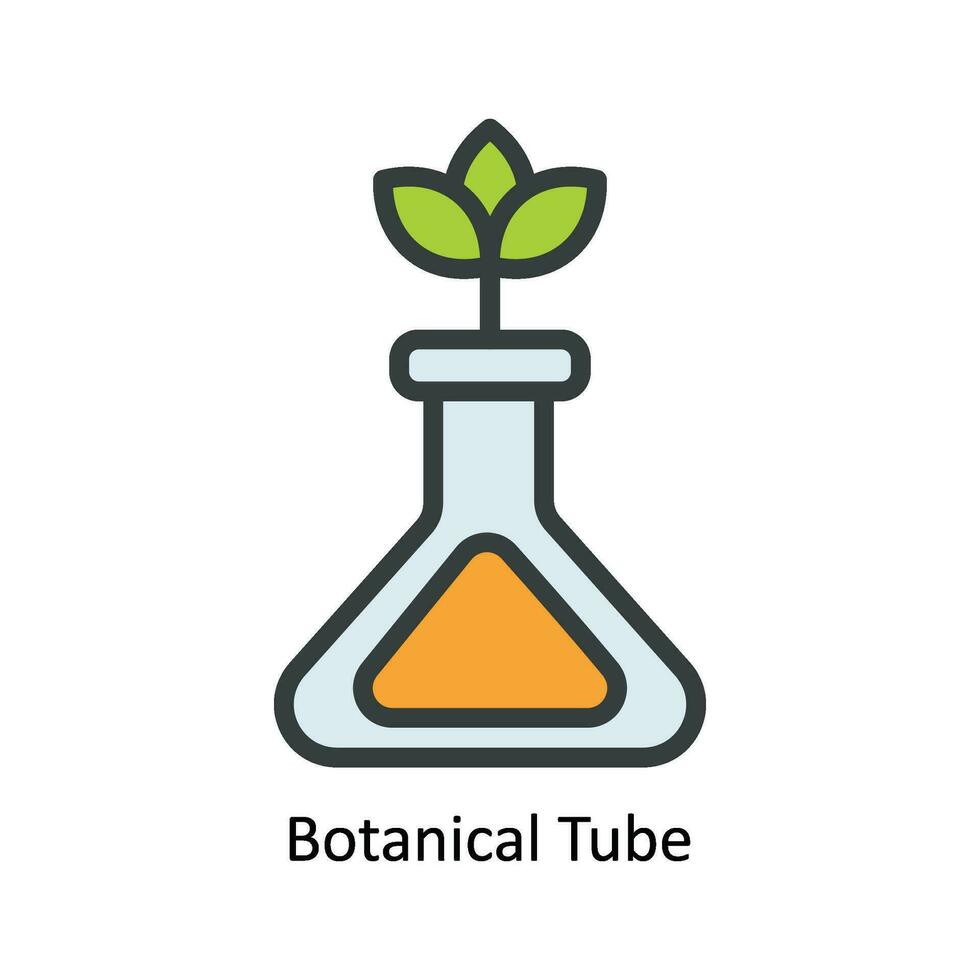 botanisch Tube Vektor füllen Gliederung Symbol Design Illustration. Natur und Ökologie Symbol auf Weiß Hintergrund eps 10 Datei