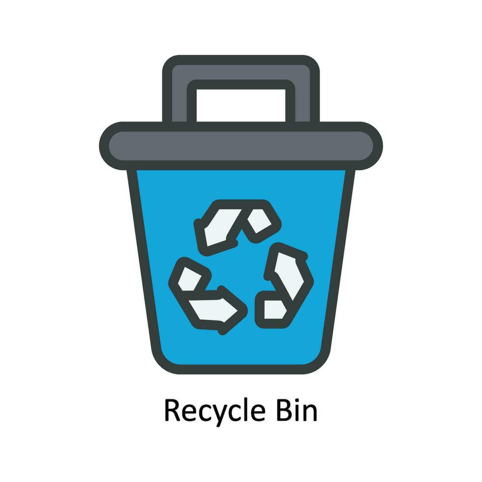 recyceln Behälter Vektor füllen Gliederung Symbol Design Illustration. Natur und Ökologie Symbol auf Weiß Hintergrund eps 10 Datei