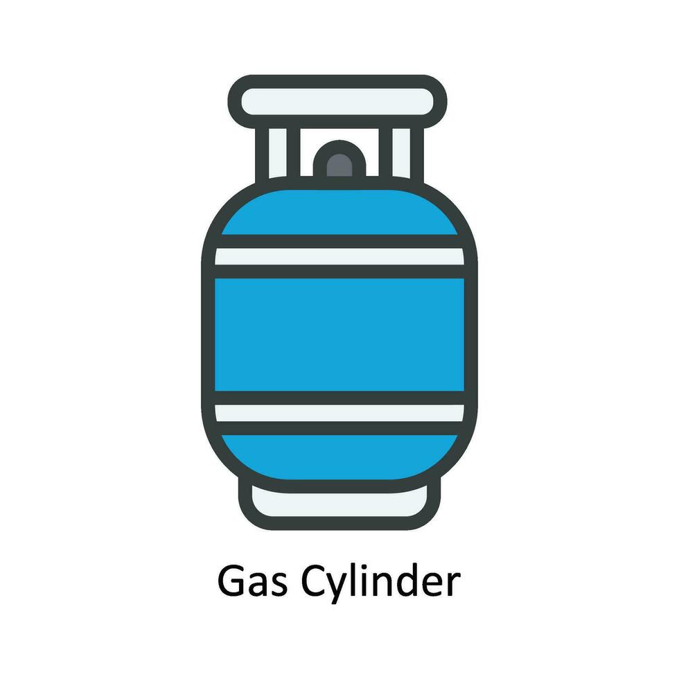 gas cylinder vektor fylla översikt ikon design illustration. natur och ekologi symbol på vit bakgrund eps 10 fil