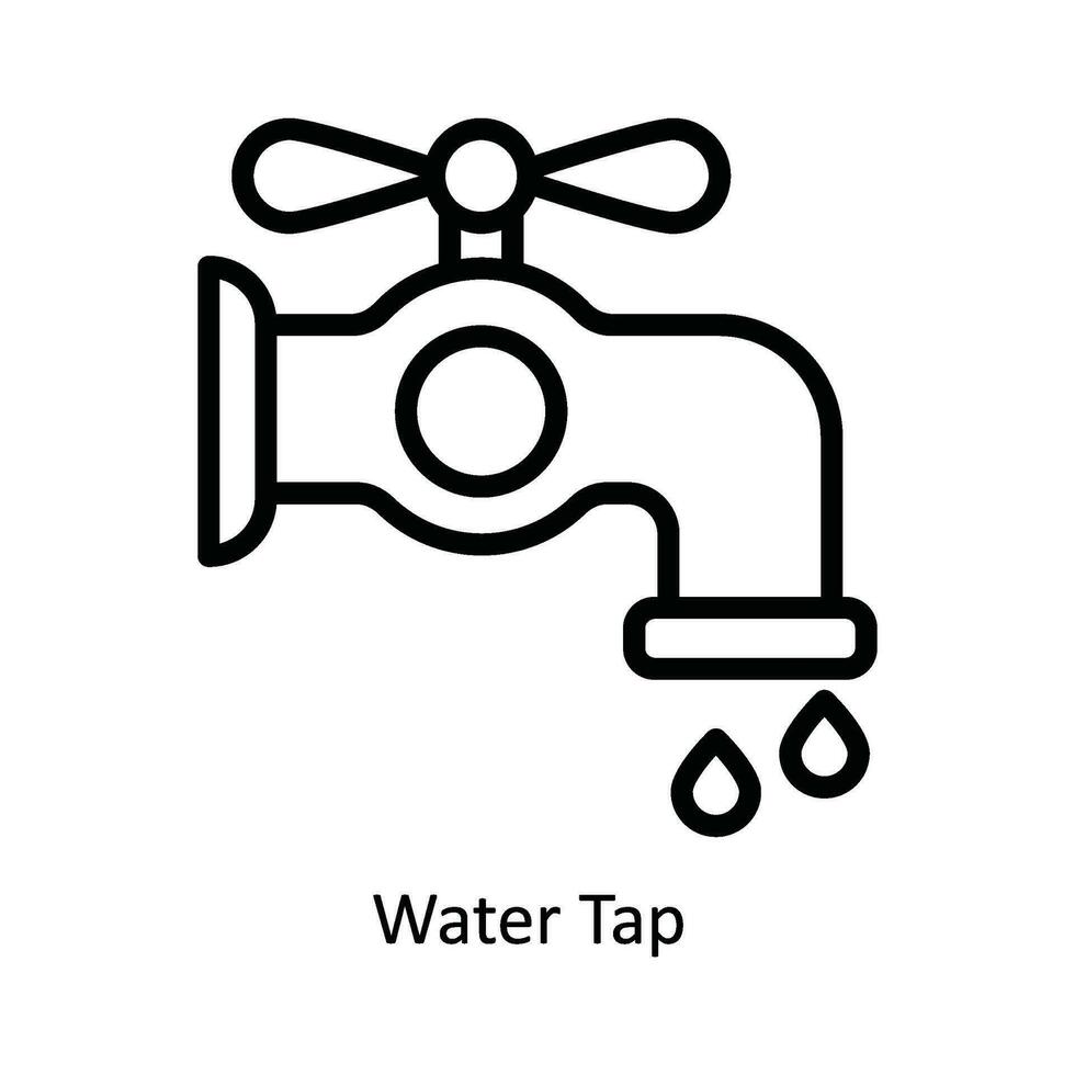 Wasser Zapfhahn Vektor Gliederung Symbol Design Illustration. Natur und Ökologie Symbol auf Weiß Hintergrund eps 10 Datei