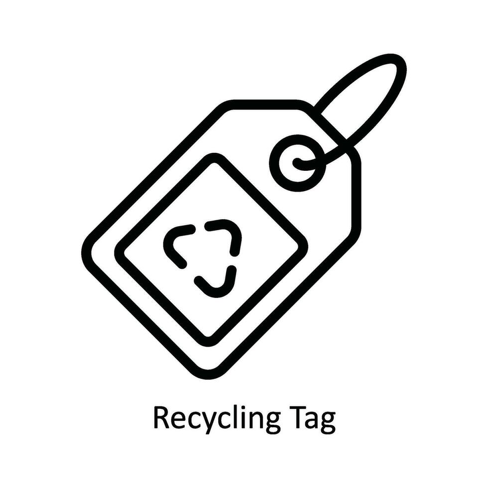 Recycling Etikett Vektor Gliederung Symbol Design Illustration. Natur und Ökologie Symbol auf Weiß Hintergrund eps 10 Datei