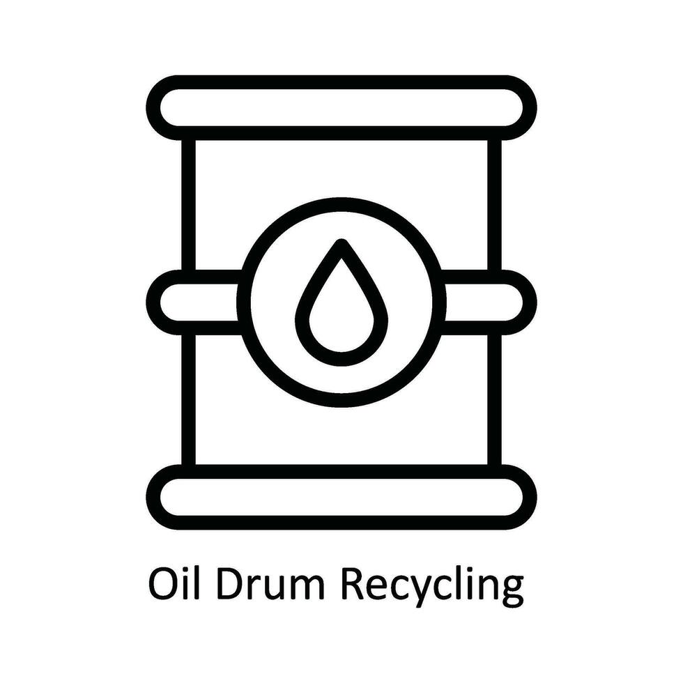 olja trumma återvinning vektor översikt ikon design illustration. natur och ekologi symbol på vit bakgrund eps 10 fil