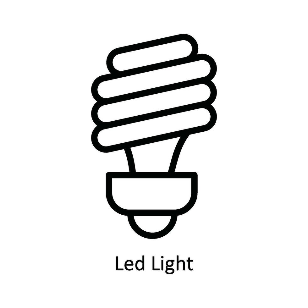 LED Licht Vektor Gliederung Symbol Design Illustration. Natur und Ökologie Symbol auf Weiß Hintergrund eps 10 Datei