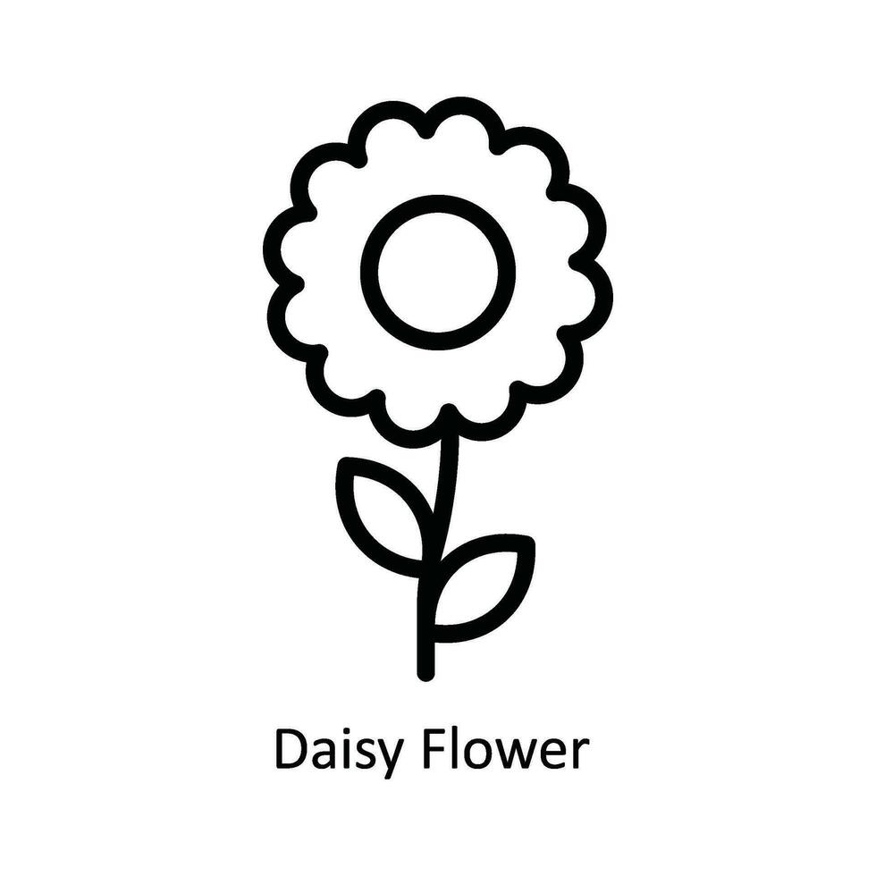 Gänseblümchen Blume Vektor Gliederung Symbol Design Illustration. Natur und Ökologie Symbol auf Weiß Hintergrund eps 10 Datei