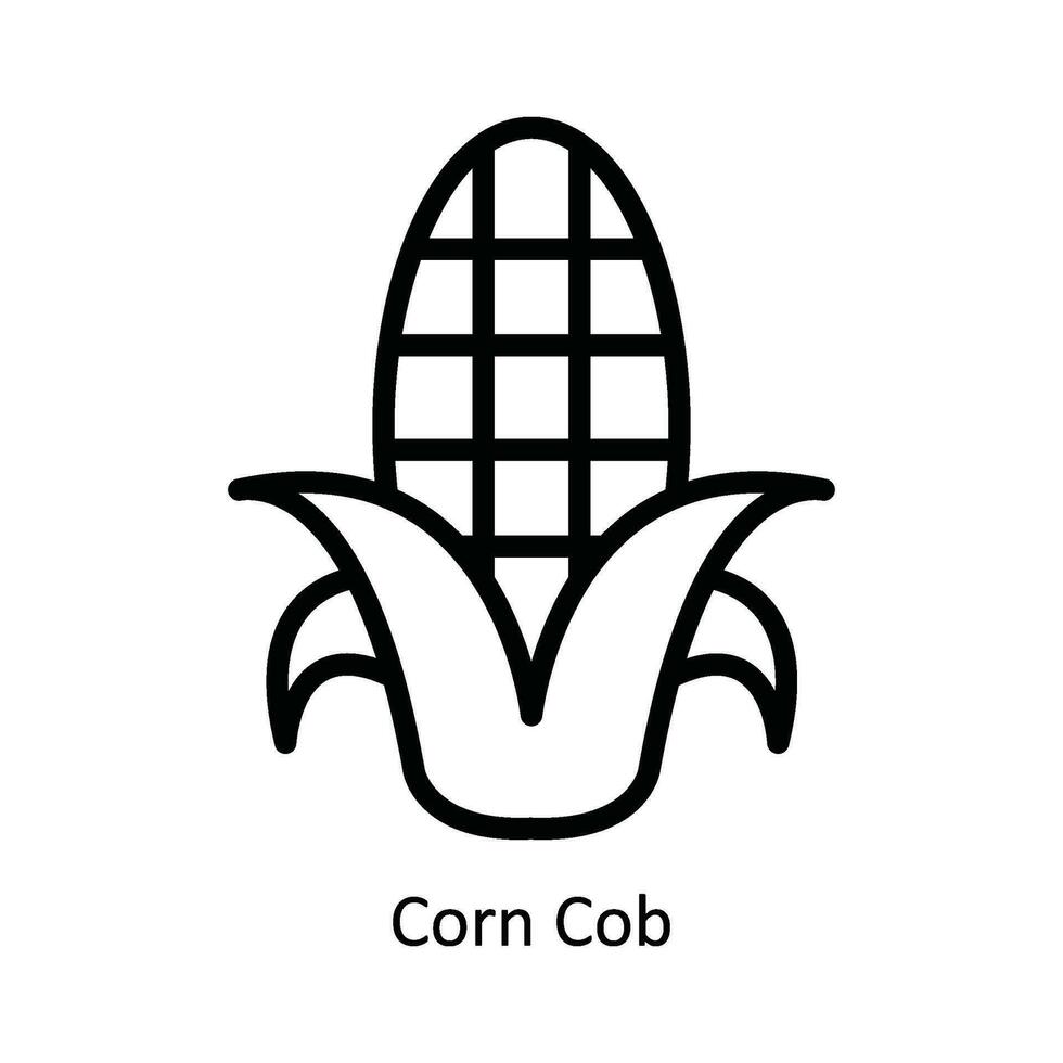 Mais Cob Vektor Gliederung Symbol Design Illustration. Natur und Ökologie Symbol auf Weiß Hintergrund eps 10 Datei