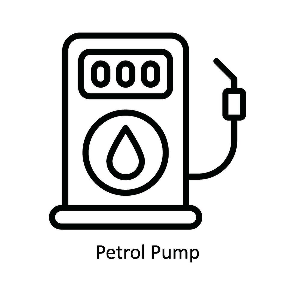 Benzin Pumpe Vektor Gliederung Symbol Design Illustration. Natur und Ökologie Symbol auf Weiß Hintergrund eps 10 Datei