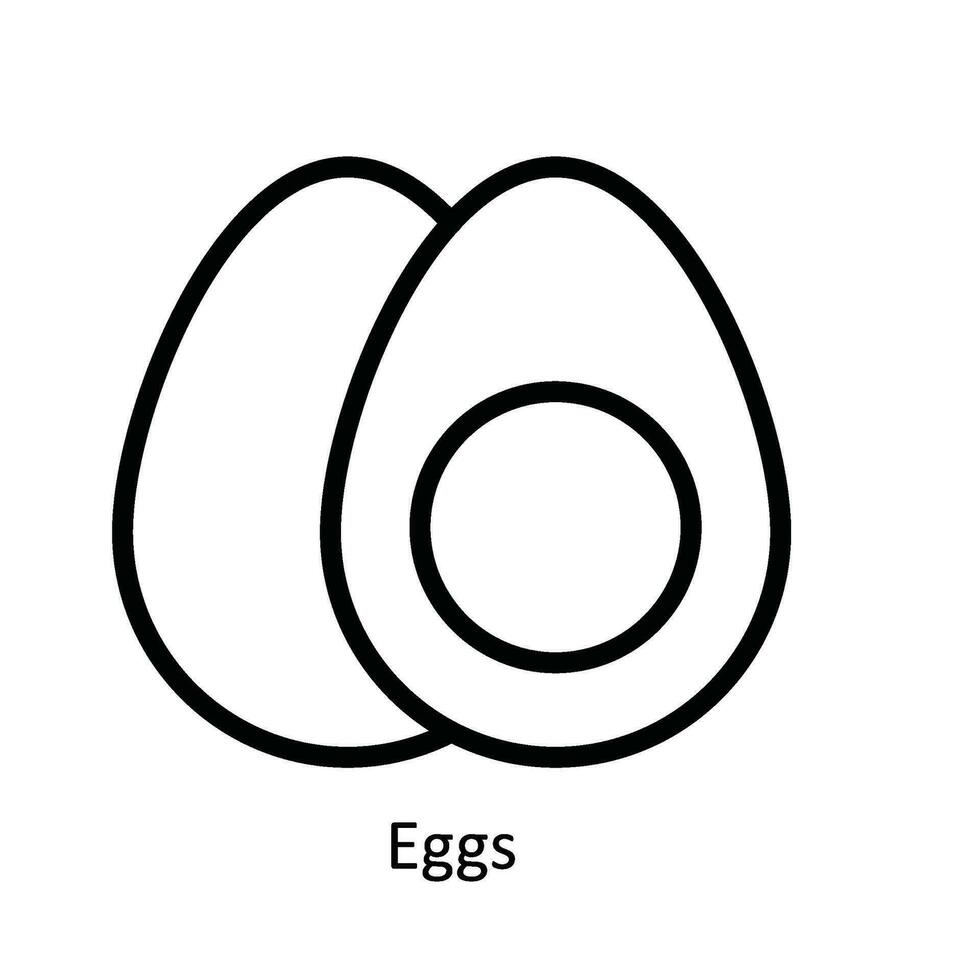 ägg vektor översikt ikon design illustration. natur och ekologi symbol på vit bakgrund eps 10 fil
