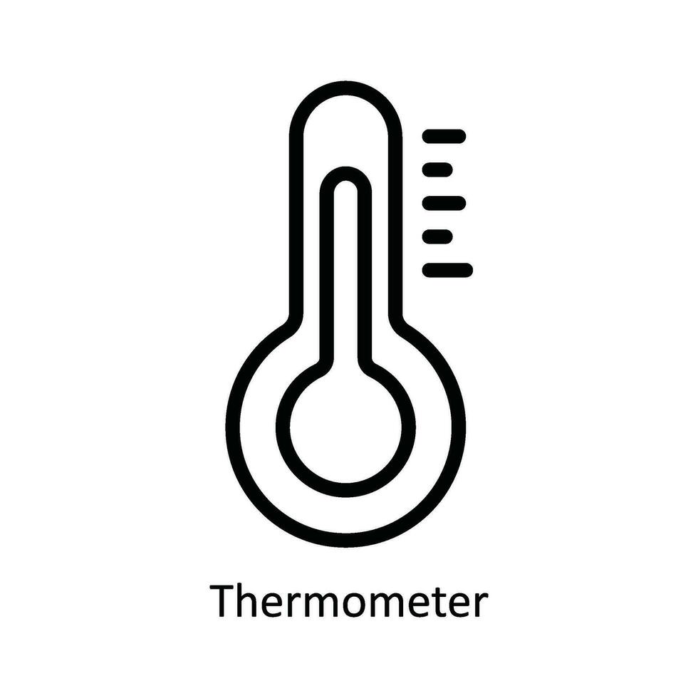 Thermometer Vektor Gliederung Symbol Design Illustration. Natur und Ökologie Symbol auf Weiß Hintergrund eps 10 Datei