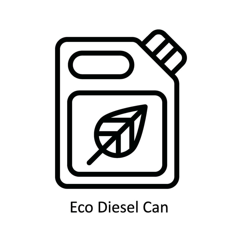Öko Diesel können Vektor Gliederung Symbol Design Illustration. Natur und Ökologie Symbol auf Weiß Hintergrund eps 10 Datei