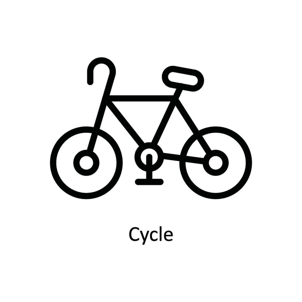 Zyklus Vektor Gliederung Symbol Design Illustration. Natur und Ökologie Symbol auf Weiß Hintergrund eps 10 Datei