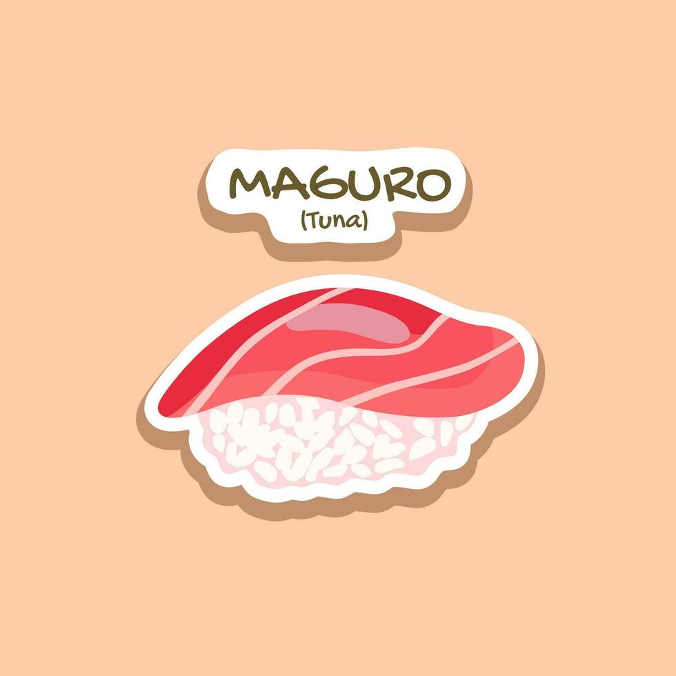 maguro tonfisk fisk sushi vektor