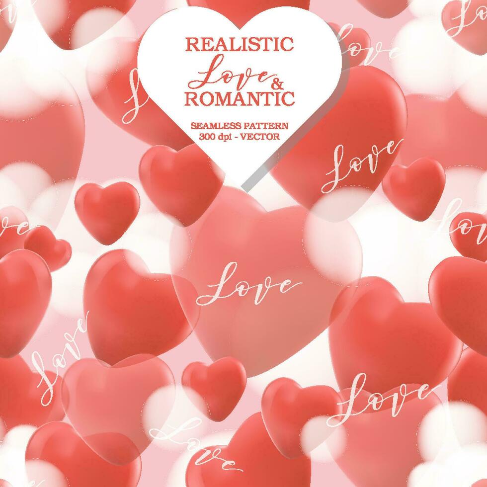 nahtlos realistisch Liebe und romantisch Hintergrund - - 3d vektor