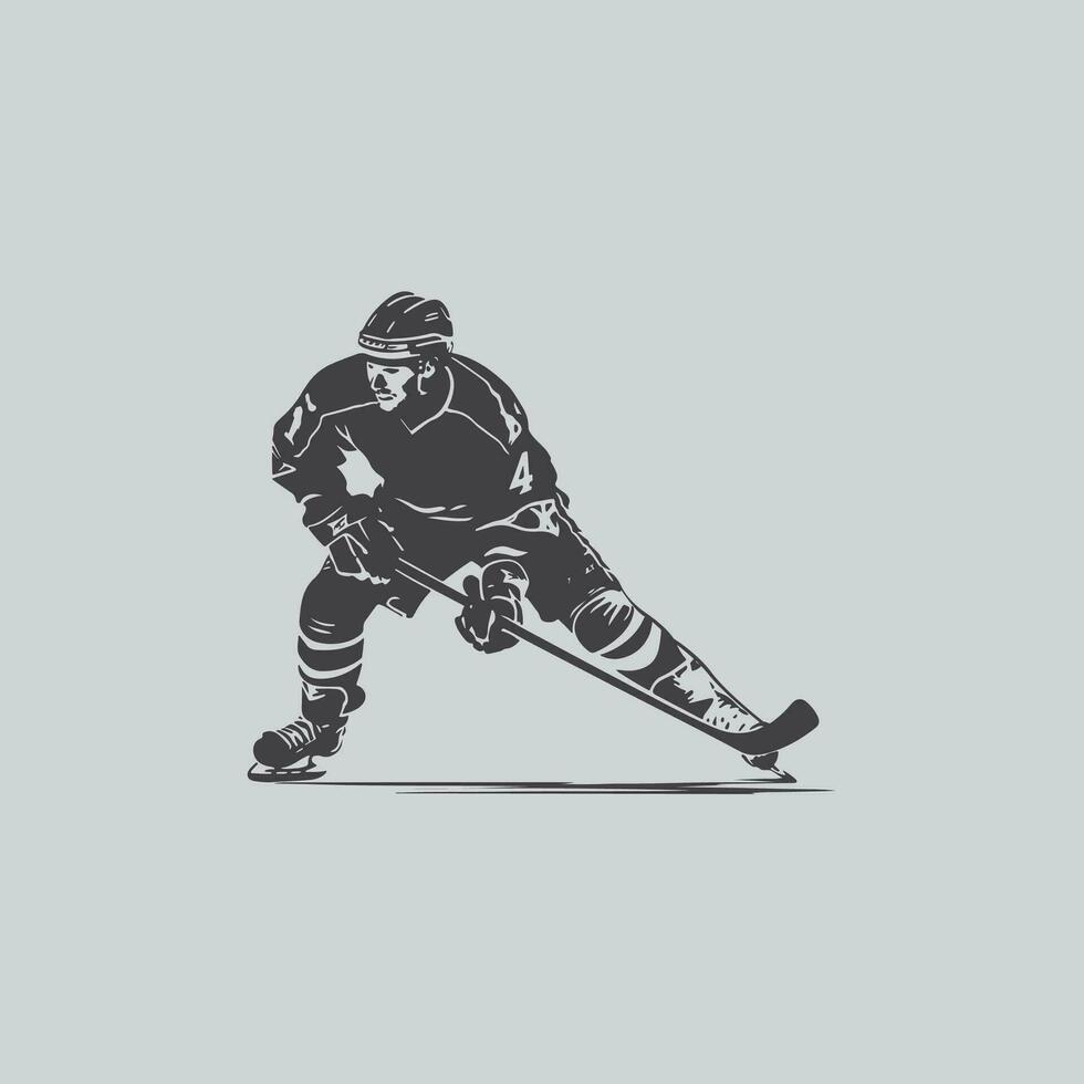 Eishockey Spieler Silhouette nhl Sport Spiel Vektor einstellen Design