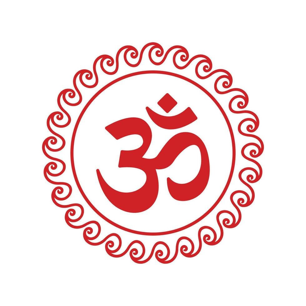 om Hindu Symbol mit Welle Mandala vektor