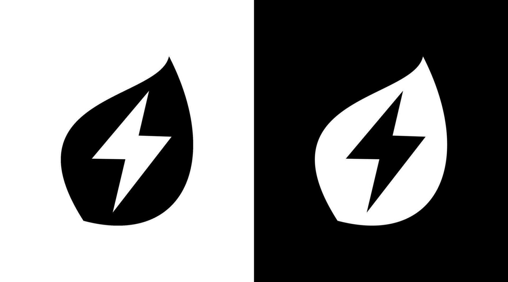 Blitz Bolzen Öko Leistung Energie Natur schwarz und Weiß Symbol Design vektor