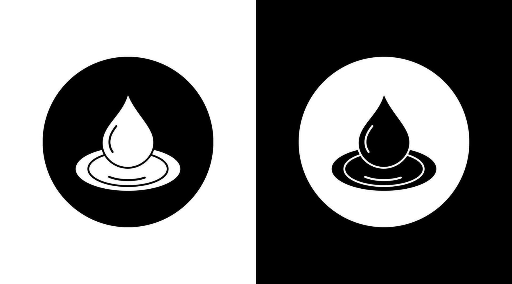 Wasser fallen Kreis Symbol Design schwarz und Weiß vektor