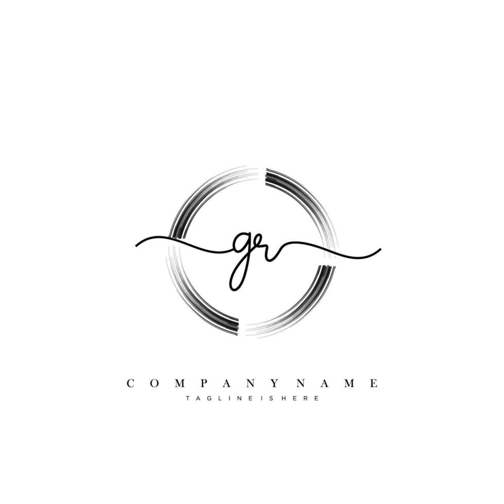 gr första handstil minimalistisk geometrisk logotyp mall vektor
