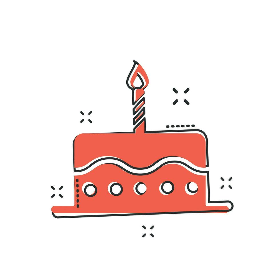 tecknad serie födelsedag kaka ikon i komisk stil. färsk paj muffin tecken illustration piktogram. kaka företag begrepp. vektor