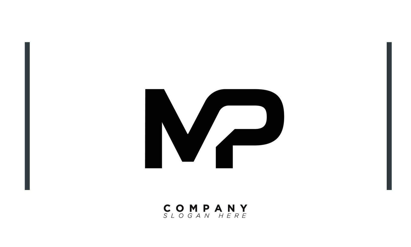 mp alfabet bokstäver initialer monogram logotyp pm, m och p vektor