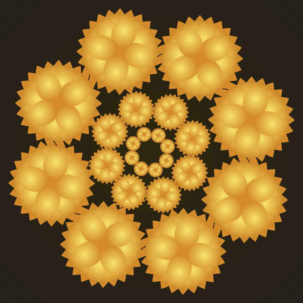 Mandala golden Farbe Vektor, indisch, asiatisch, Grenze, Tätowierung, Muster, Umriss, Design, Hintergrund, abstrakt, Blume, Hochzeit, Kunst, Hand, Illustration, Yoga, Blumen, Vorlage, Indien, Silhouette vektor