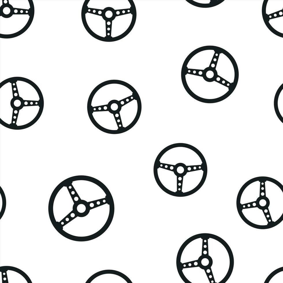 styrning hjul ikon sömlös mönster bakgrund. företag begrepp vektor illustration. bil hjul symbol mönster.