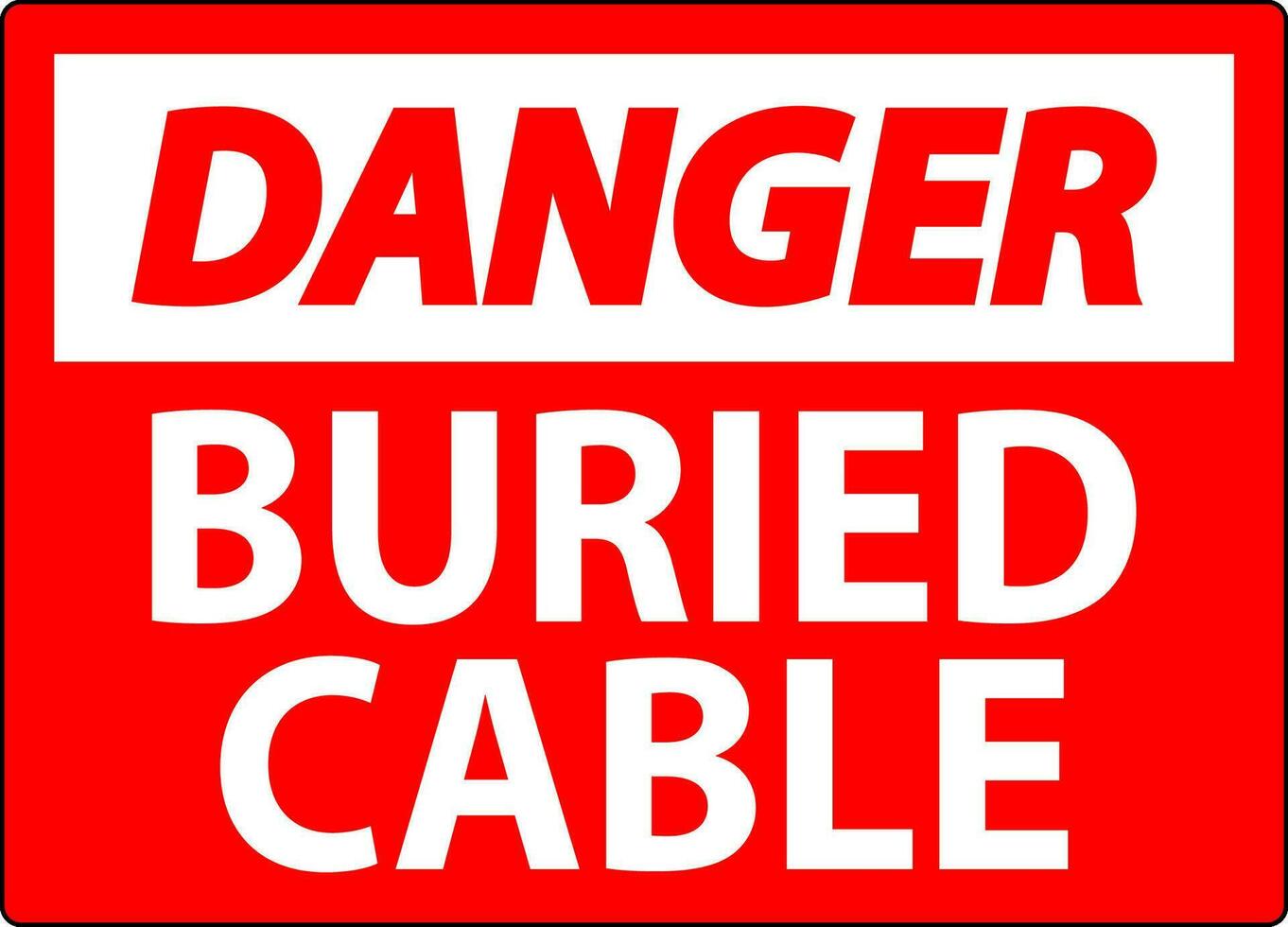 fara tecken begravd kabel- på vit bakgrund vektor