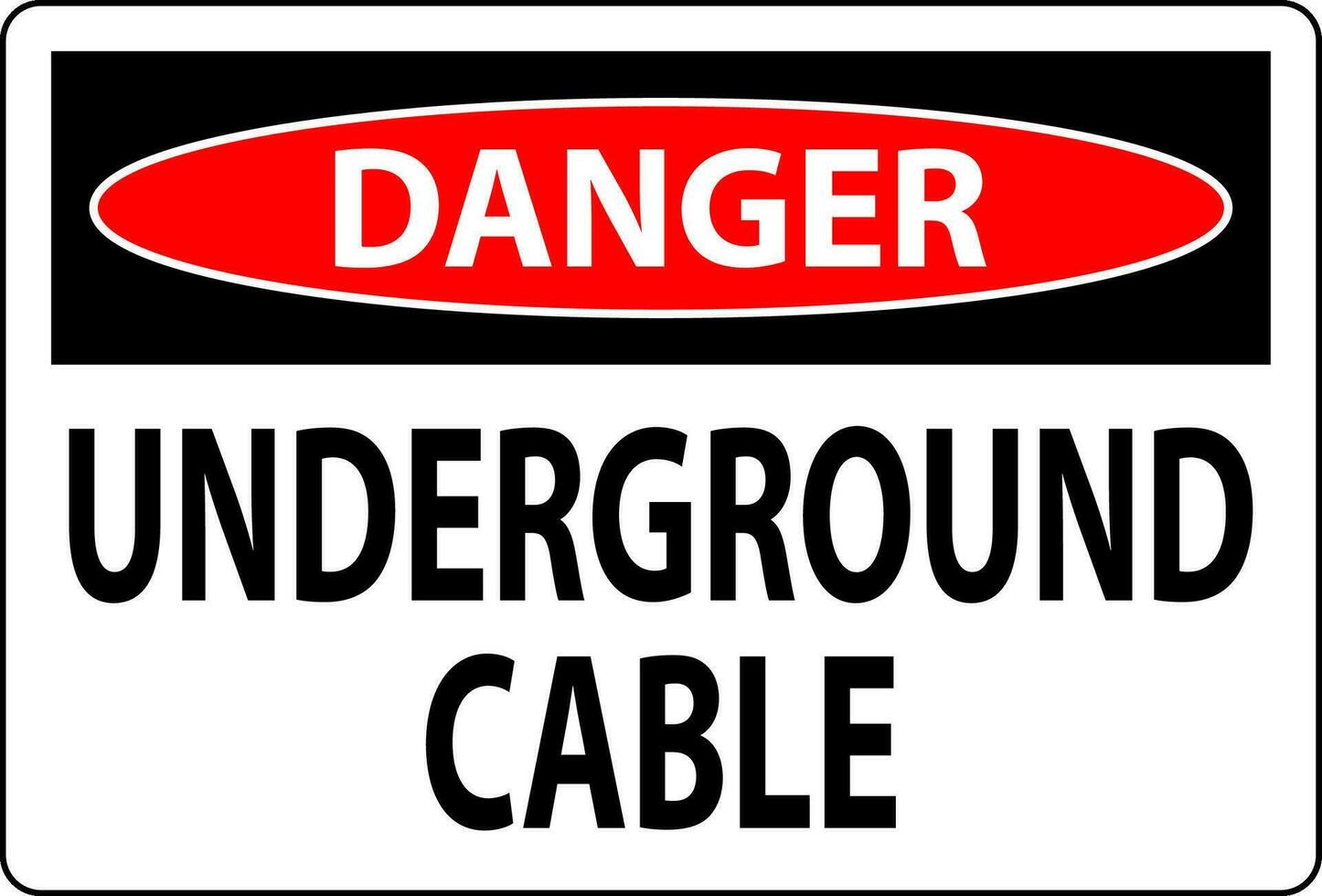 fara tecken underjordisk kabel- på vit bacground vektor