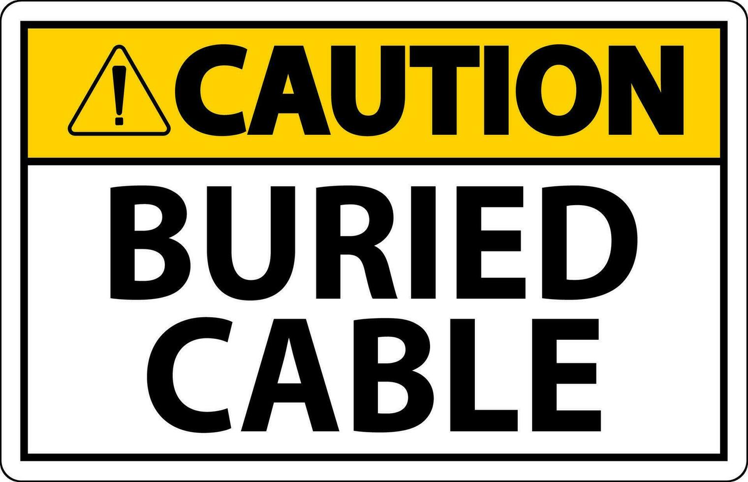varning tecken begravd kabel- på vit bakgrund vektor