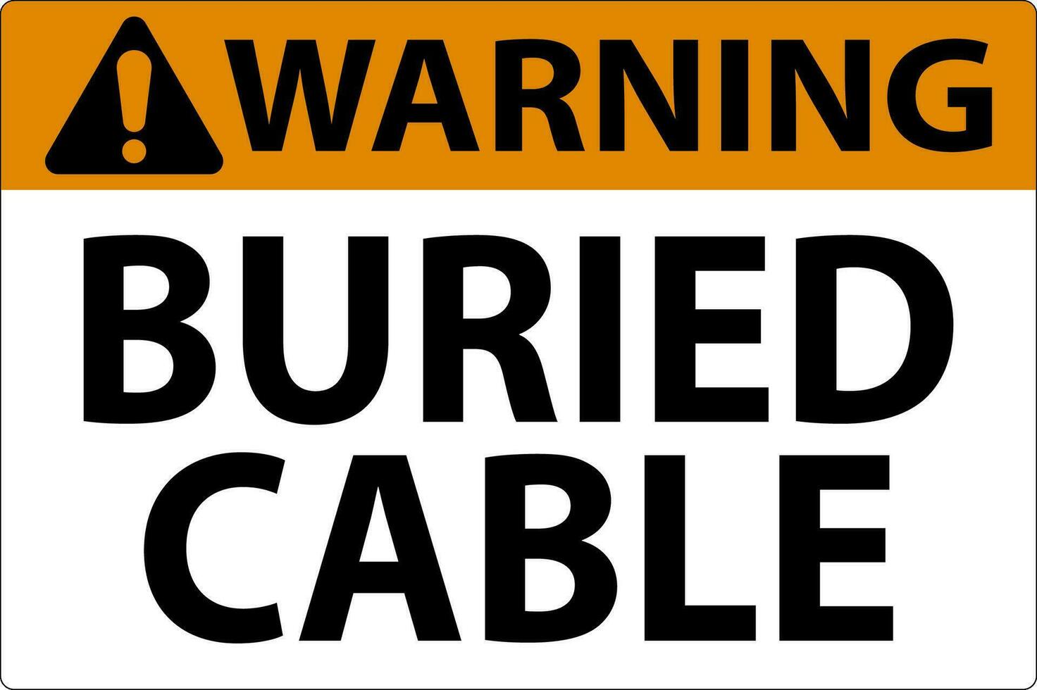 Warnung Zeichen begraben Kabel auf Weiß Hintergrund vektor