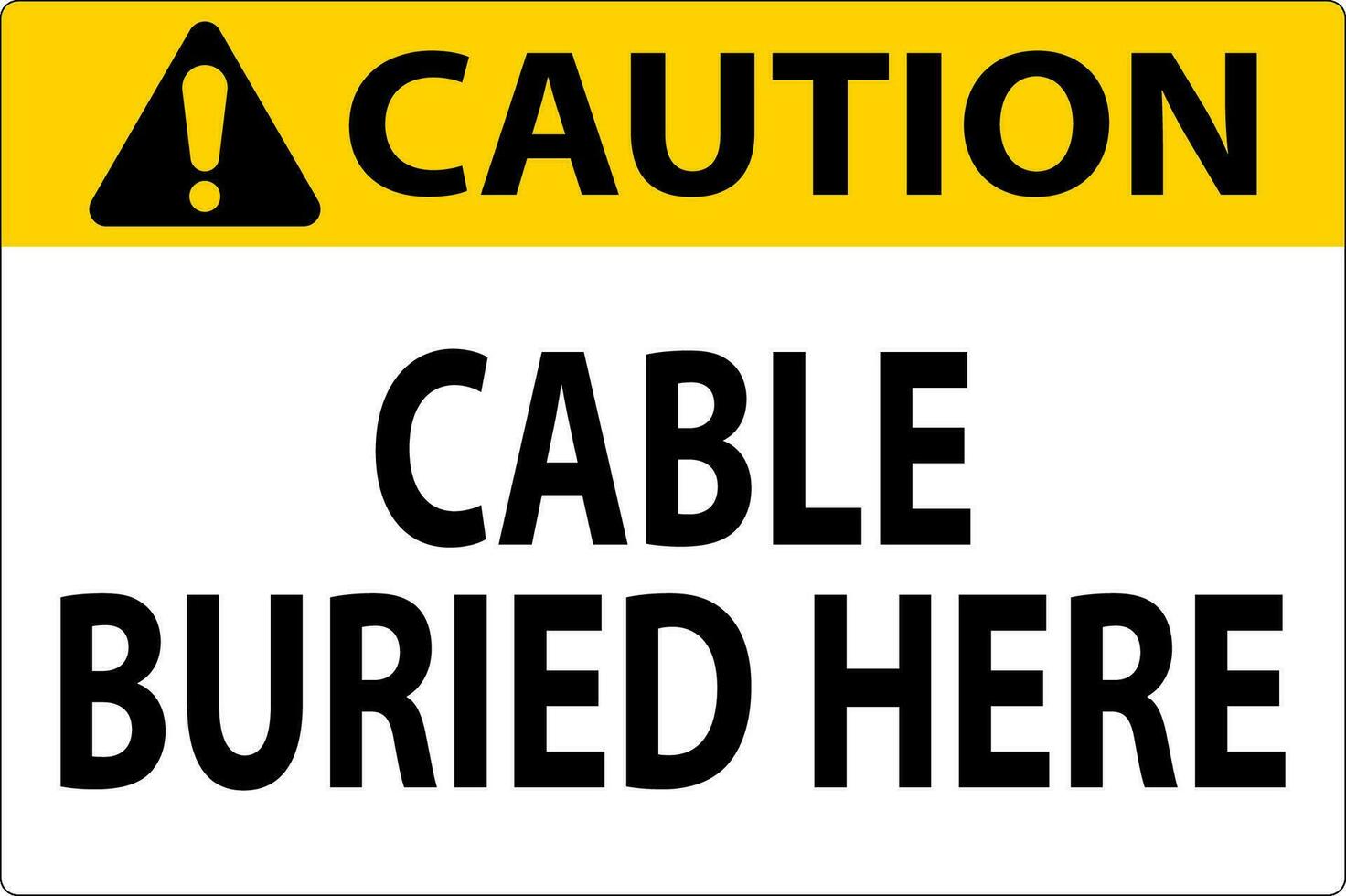 varning tecken kabel- begravd här på vit bacground vektor