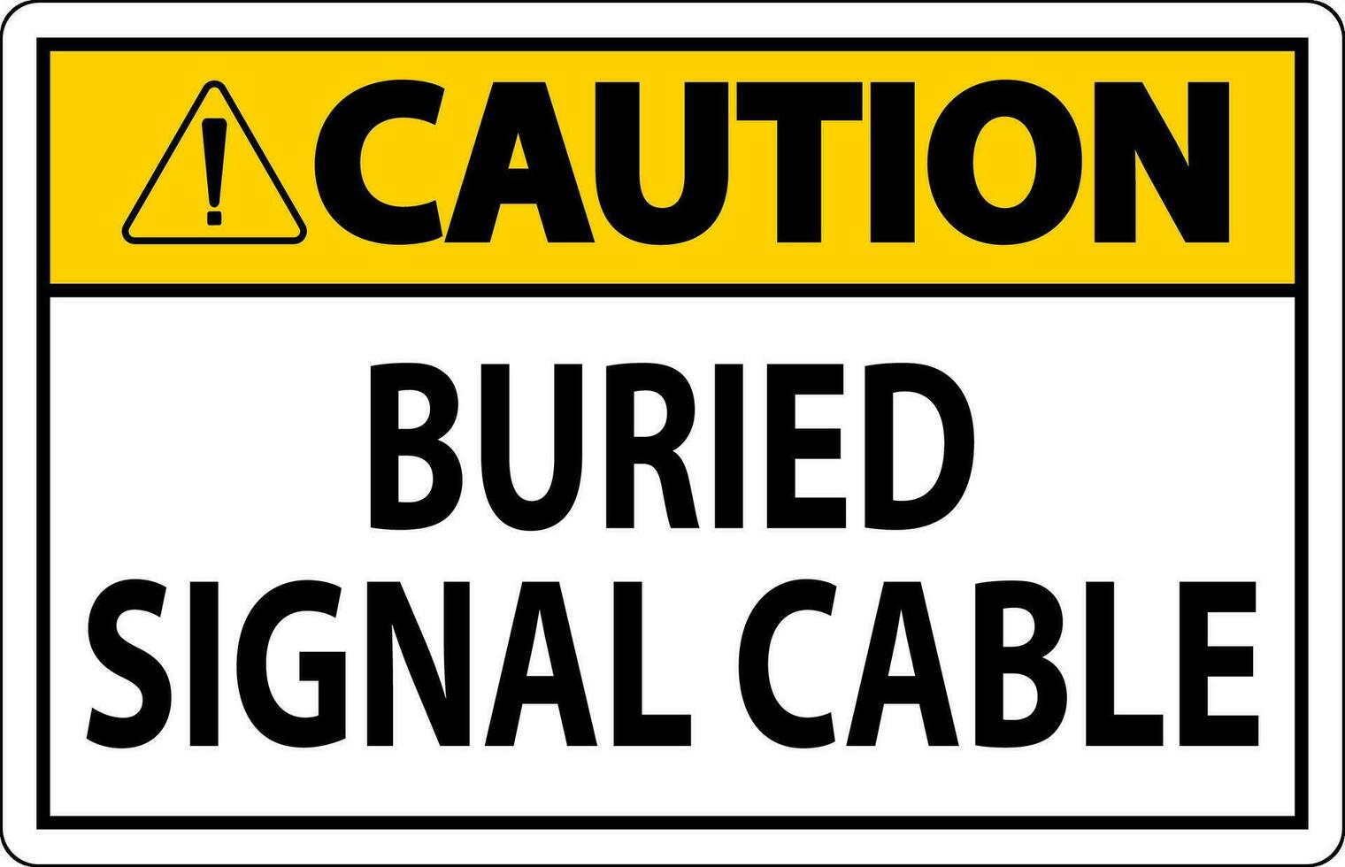 varning tecken begravd signal kabel- på vit bacground vektor