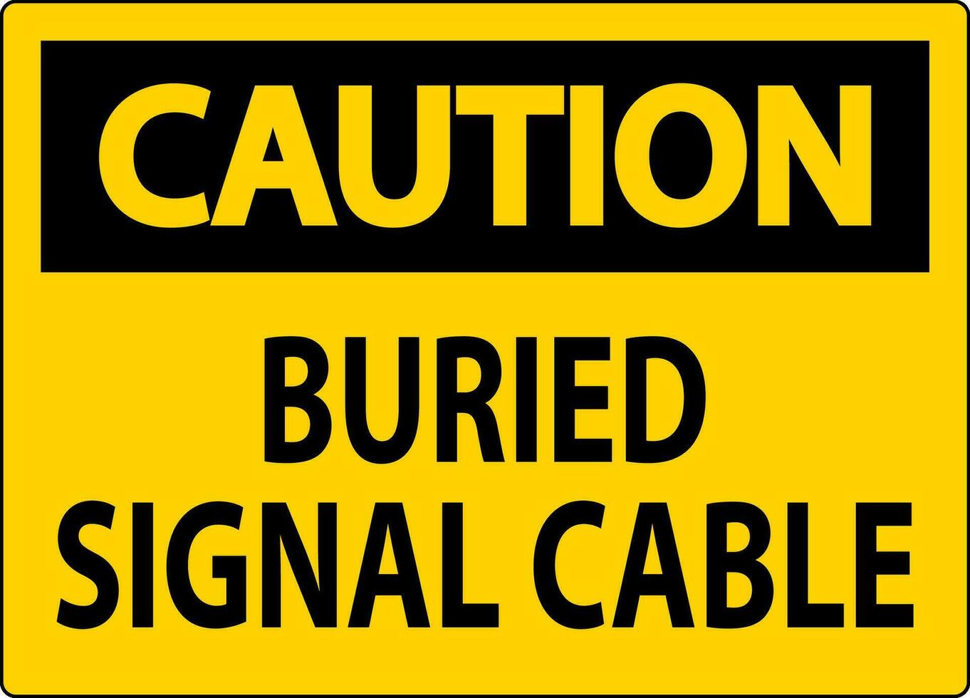 Vorsicht Zeichen begraben Signal Kabel auf Weiß bacground vektor