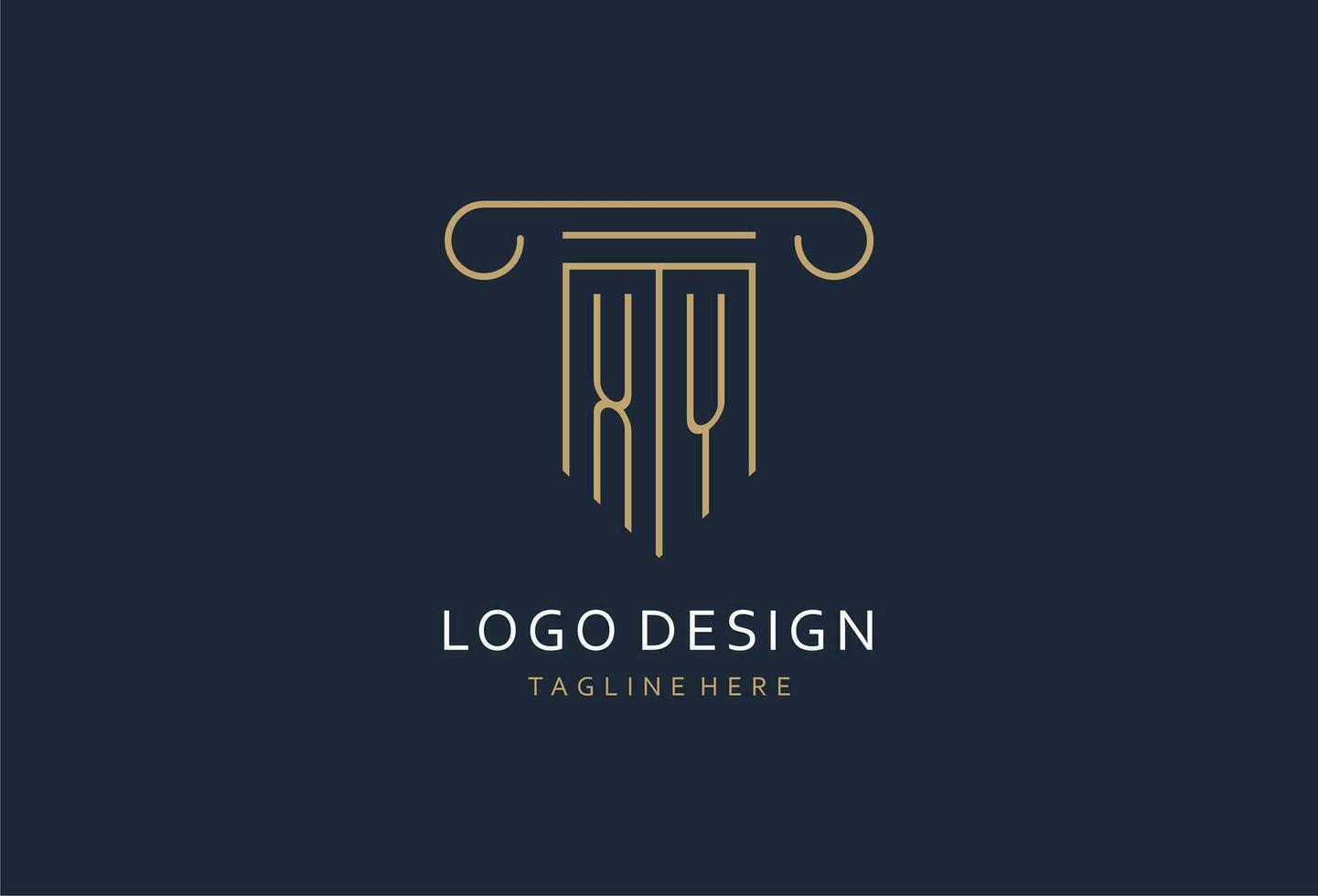 xy Initiale mit Säule gestalten Logo Design, kreativ Monogramm Logo Design zum Gesetz Feste vektor