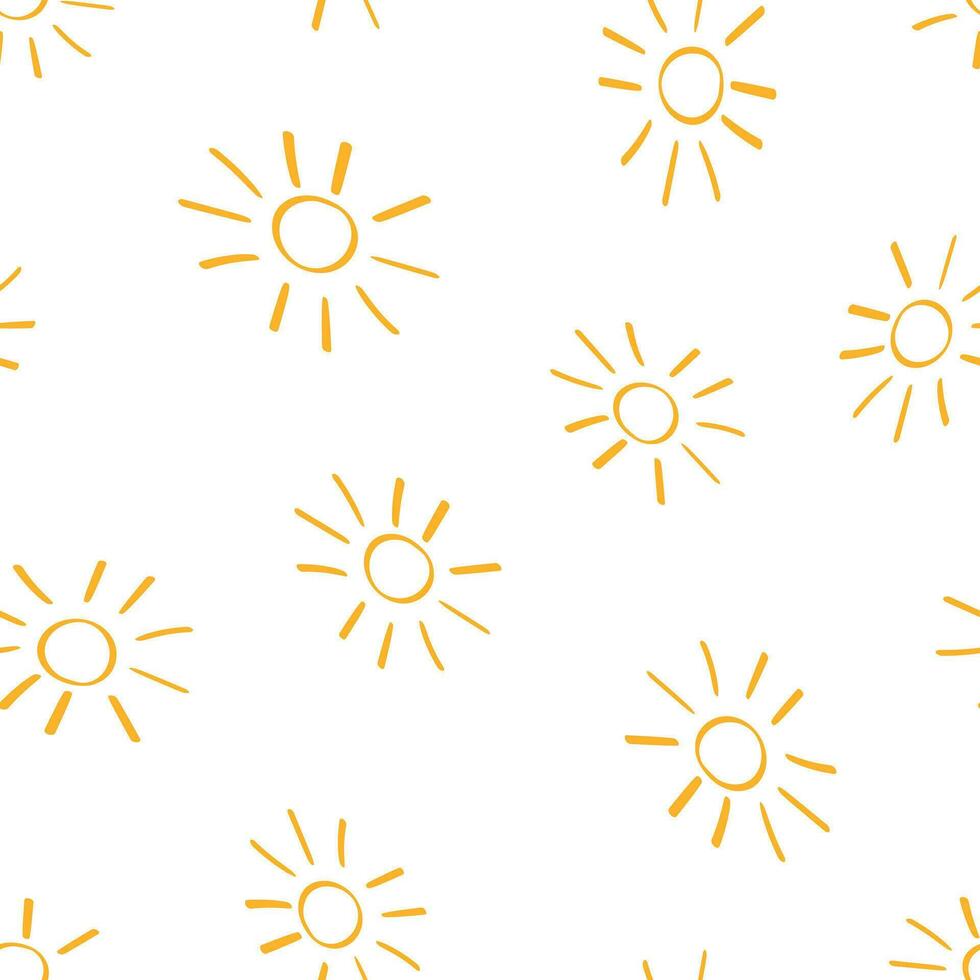 hand dragen Sol ikon sömlös mönster bakgrund. företag begrepp vektor illustration. ritad för hand solsken symbol mönster.