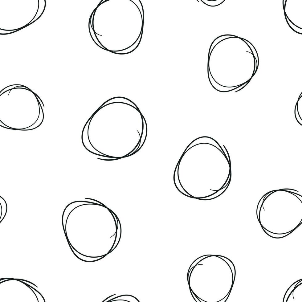 Hand gezeichnet kritzeln Kreise Linie skizzieren Symbol nahtlos Muster Hintergrund. Geschäft Konzept Vektor Illustration. kreisförmig kritzeln Gekritzel Symbol Muster.