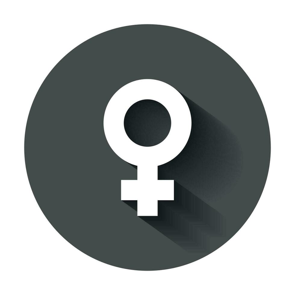 kvinna sex symbol vektor ikon i platt stil. kvinnor kön illustration med lång skugga. flicka maskulin företag begrepp.