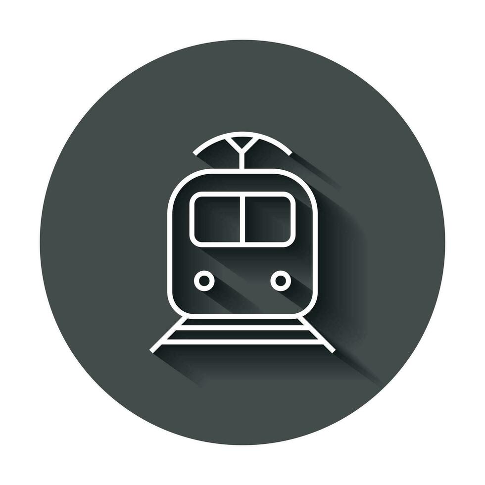 Zug Transport Symbol. Vektor Illustration mit lange Schatten. Geschäft Konzept Zug Piktogramm.