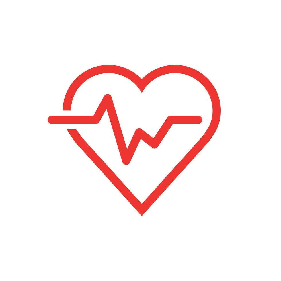 Herzschlag Linie mit Herz Symbol im eben Stil. Herzschlag Illustration auf Weiß isoliert Hintergrund. Herz Rhythmus Konzept. vektor