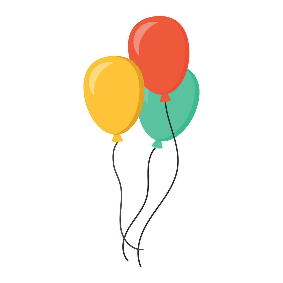 Luft Ballon eben Vektor Symbol. Geburtstag Ballon Illustration auf Weiß isoliert Hintergrund. Ballon Geschäft Konzept.