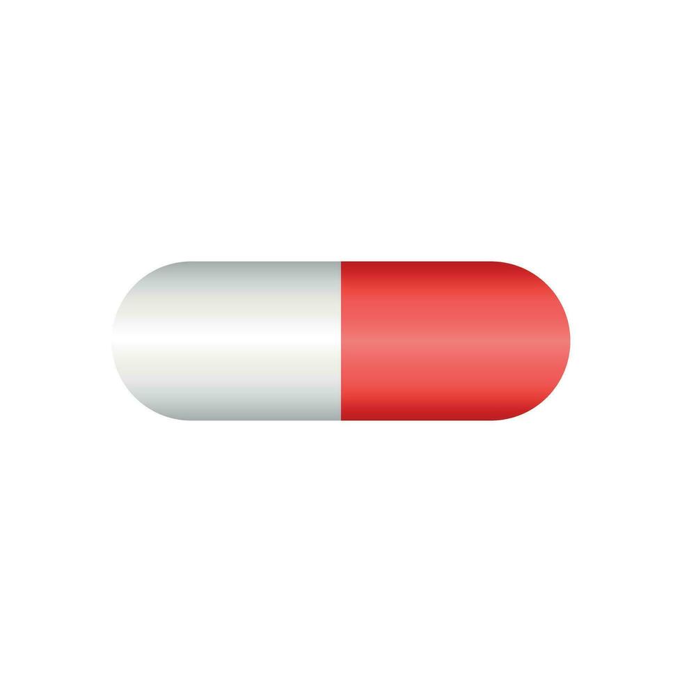 Pille Vektor Symbol im eben Stil. Tablette Illustration auf Weiß isoliert Hintergrund. Kapsel medizinisch Konzept.