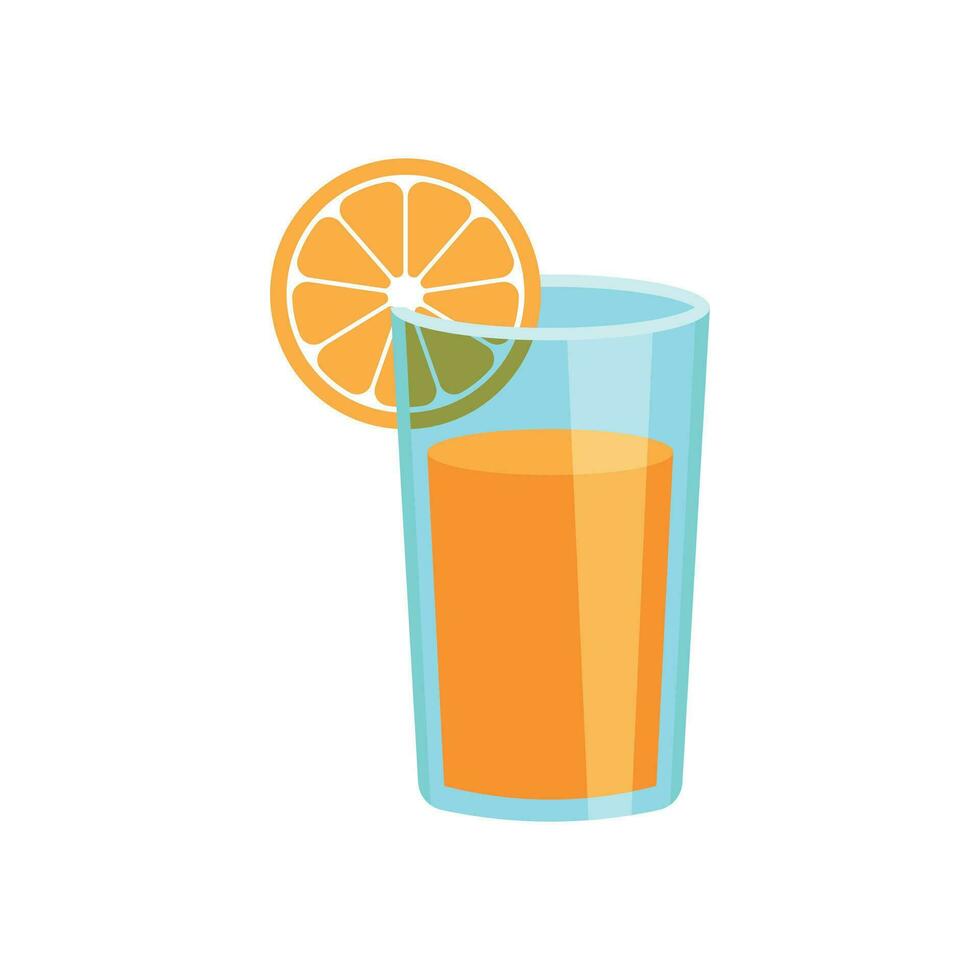 Orange Obst Saft Vektor Symbol im eben Stil. Orange Zitrusfrüchte Cocktail trinken Illustration auf Weiß isoliert Hintergrund. tropisch Essen Konzept.