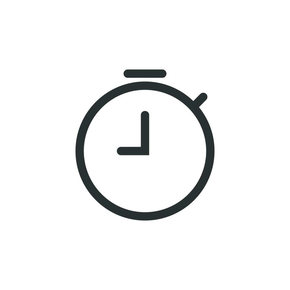 Uhr Timer Symbol im eben Stil. Zeit Alarm Illustration auf Weiß isoliert Hintergrund. Stoppuhr Uhr Geschäft Konzept. vektor