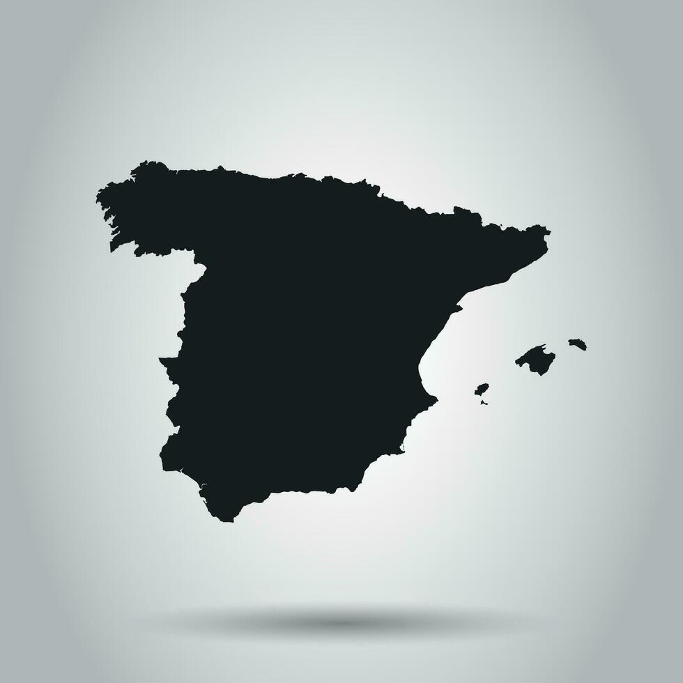 Spanien vektor Karta. svart ikon på vit bakgrund.