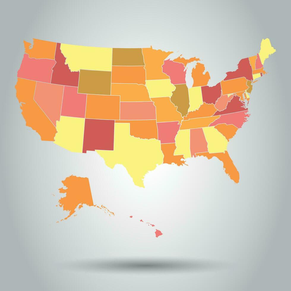 USA Karte Symbol. Geschäft Kartographie Konzept vereinigt Zustände von Amerika Piktogramm. Vektor Illustration auf Weiß Hintergrund.
