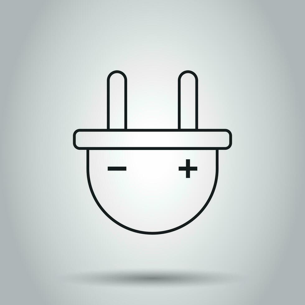 Stecker Steckdose Symbol im Linie Stil. Vektor Illustration auf isoliert Hintergrund. Geschäft Konzept Leistung Draht Kabel Piktogramm.