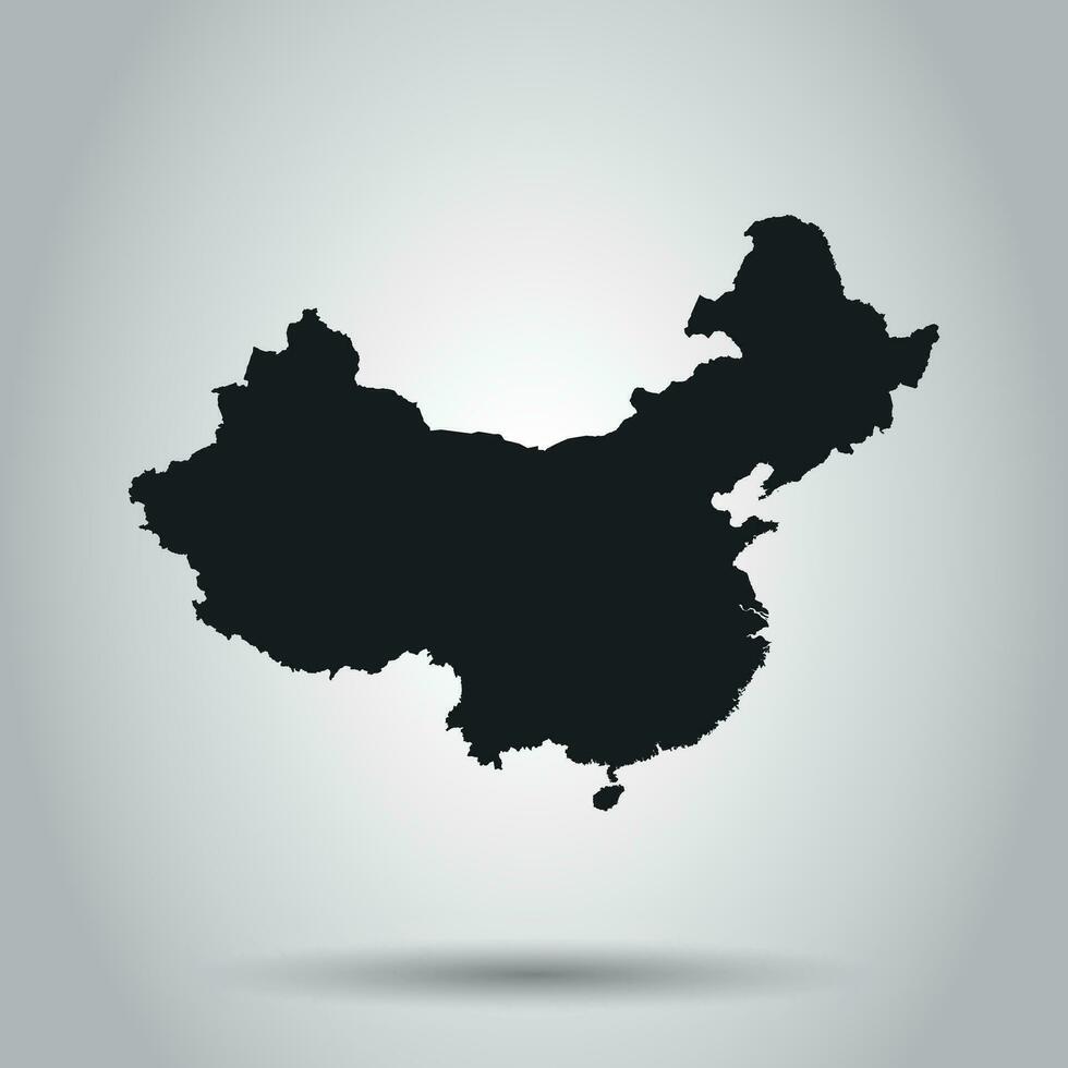 Kina Karta. platt vektor illustration på vit bakgrund