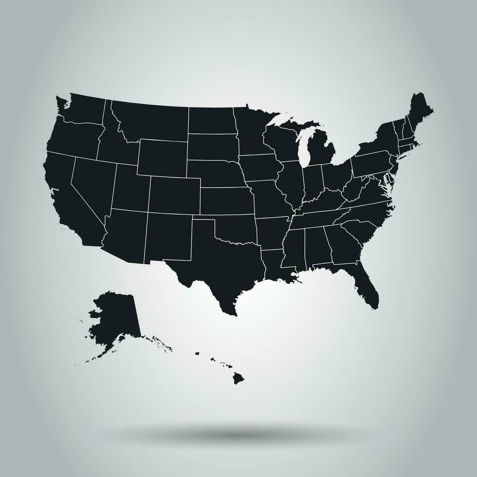 USA Karte Symbol. Geschäft Kartographie Konzept vereinigt Zustände von Amerika Piktogramm. Vektor Illustration auf Weiß Hintergrund.
