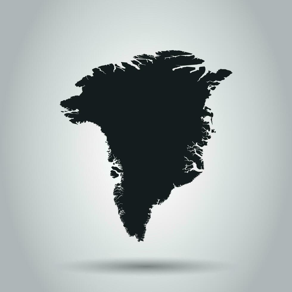 Grönland vektor Karta. svart ikon på vit bakgrund.