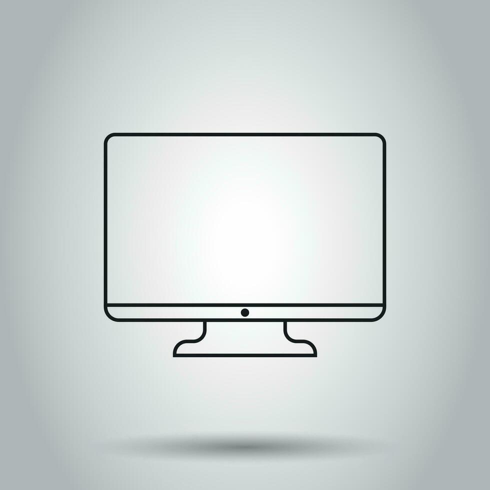 Computer Monitor im Linie Stil Symbol. Vektor Illustration auf isoliert Hintergrund. Geschäft Konzept Fernseher Monitor Piktogramm.